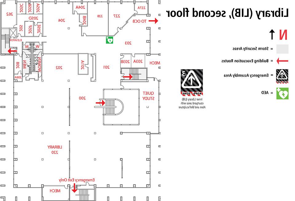 Second floor library room locations